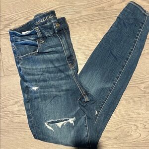 American Eagle Outfitters Women's Distressed Blue Skinny Jeans